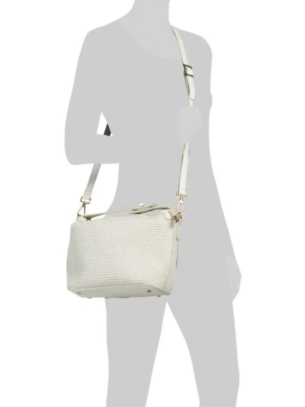 VIOLA CASTELLANI Made In Italy Straw And Leather Medium Folded Handle Satchel